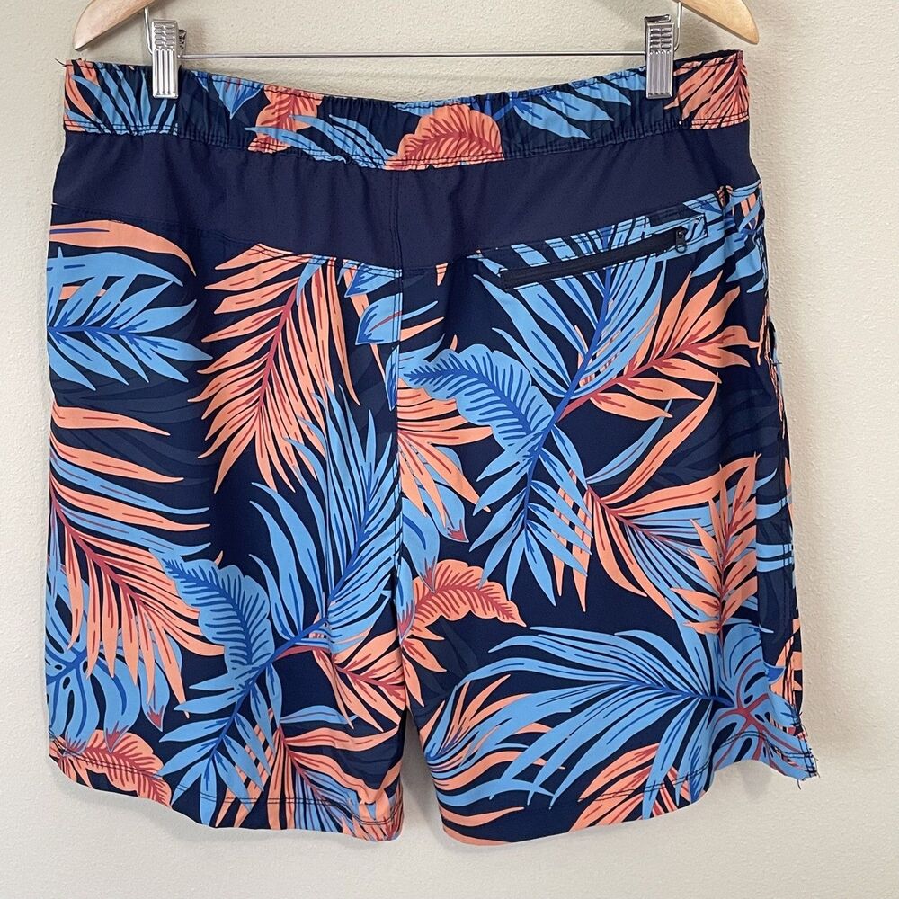 Speedo Men's XL Tech-volley Swim Shorts UV 50+ Blue Tropical 8” Inseam Lined - Picture 6 of 10